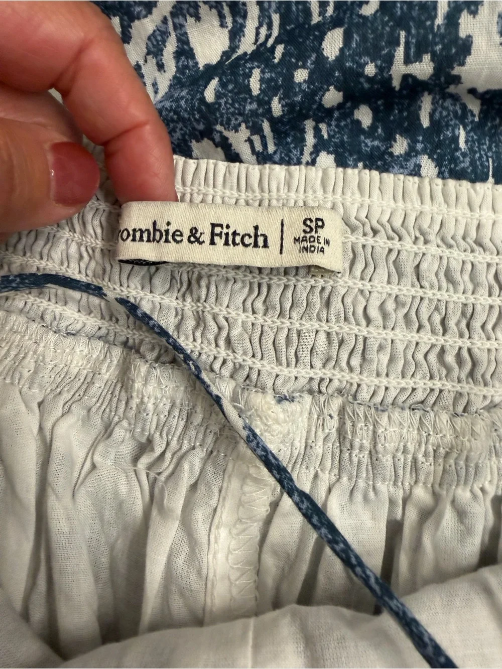 Abercrombie & Fitch Blue and White Printed Maxi Dress